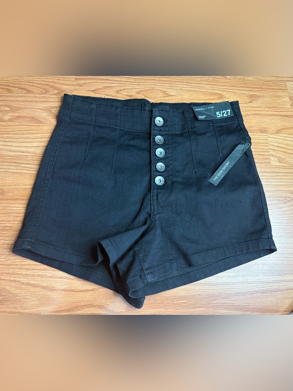 Kendall & Kylie Black The Icon Short High-Rise Shorts